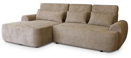 Robin Inspire Ecksofa Mit Schlaffunktion Bettkasten L Form Sofa Eckcouch Schlafcouch Freistehend Links Aldo Beige 266 x 160 x 87 cm