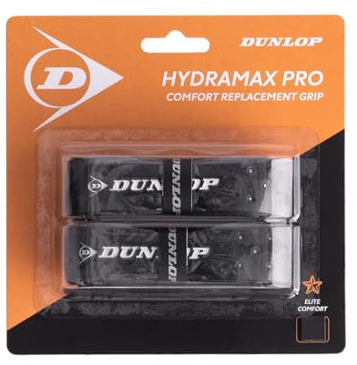 Dunlop Hydromax Pro Squash Ersatzgriff, Schwarz (2er-Pack)