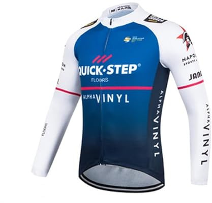 2023 Polaire thermique d'hiver Pro Team QUICK STEP Manches longues Maillot de cyclisme pour hommes, Veste de cyclisme de route plus chaude Vêtements de cyclisme à séchage rapide (M)