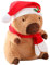Capybara Plush Toy, Santa Hat Capybara Stuffed Toys, Stuffed Animal Capybara Toy, Cute Plushies, Guinea Plush Huggable Decorative Holiday Plush Toy Wonderful Present for Kids, Birthdays, Christmas