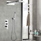 TFIANYNI Set doccia da incasso, set completo LCD, in ottone con sistema doccia argento, valvola in ceramica, pioggia, cascata, acqua calda e fredda