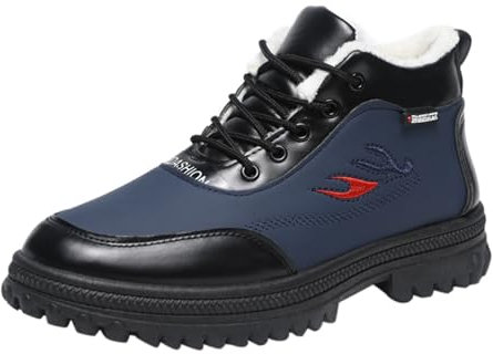 Compatible with Motorrad Schuhe Herren 46 Men's Spring and Winter Cotton Shoes with Thick Cotton Boots Soft Sole Fashion Warm Snow Boots Knickschutz Schuhe Herren (Blue, 41)