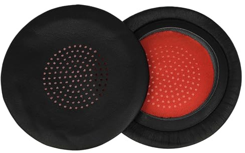vhbw 2X Ohrpolster kompatibel mit Poly Blackwire C5220 | C5210, C7225 Kopfhörer Headset, Kunstfaser Rot Schwarz