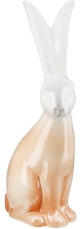 GILDE Figur Flippy aus Porzellan - glänzend weiß - Höhe 66 cm - Dekoration - Osterhase - Sammlerstück - Geschenk - Wohnaccessoire