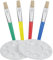 Paint Brushes 4 Pcs Flat-Tipped Painting Brushes Set with 2 Pcs Painting Palette Colorful Art Paint Brushes for Acrylic Oil Watercolor Gouache Painting