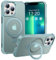 BENTIACC Handyhülle für iPhone 13 Pro Hülle, mit Unsichtbarer Magnetisch Ring Ständer, Mil-Grade Drop Shockproof Anti-Scratch Anti-Fingerabdruck Anti-Rutsch Transluzente Matte Case (Seeblau)