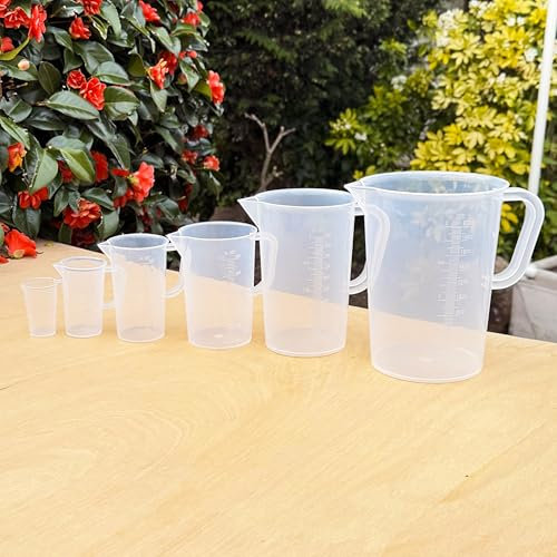 Precision Measuring Jug Set (8-Piece) – 50mL to 5L, BPA-Free Tritan™ Plastic – Kitchen, Gardening & DIY Essentials with Drip-Free Spout & Clear Graduations