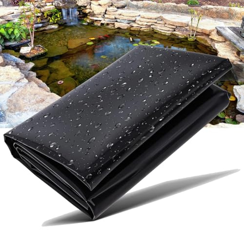 Dtyubfg Liner de Bassin,Revêtement de Bassin 8x8m,Bâche d'étang,Membrane de Piscine de Jardin,D'étang Noir Étang Liner,Noire Bâche de Bassin,Bache Bassin Exterieur,Bâche pour Bassin à Poisson