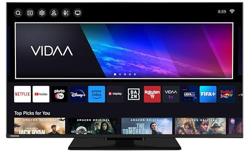 Toshiba QLED Fernseher 40 Zoll Smart TV VIDAA 40QV3F63DDZ Full HD Fernseher, HDR TV mit integriertem Triple-Tuner, schwarz