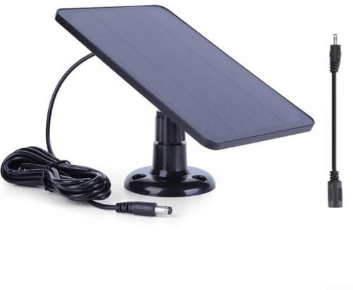 Springwillfly Adjustable Solar Panel 4W 5V Camera Power Supply with 3 Meter Cable Waterproof Outdoor Charging Panel for Ring Doorbell(Black)