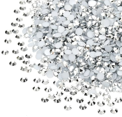 M METERXITY 10000-Pack Resin Flatback Rhinestone 3mm Silver Tone