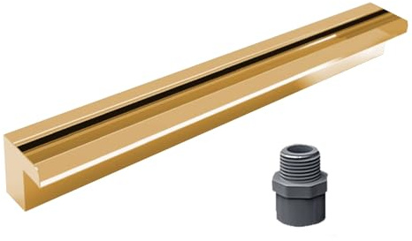 SRNSAEB Swimmingpool-Terrassen-Veranda-Wasserfallbrunnen im Freien, 200 cm 150 cm 100 cm 50 cm 30 cm Wasserüberlauf-Set/Koi-Fischteich-Filtersystem-Wasserfälle, Unterputz(Gold,78/198.1cm)