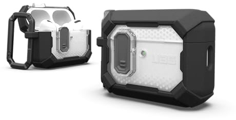 URBAN ARMOR GEAR Plasma Hülle für Apple AirPods Pro 3 | Passgenau | Sicherer Verschluss | Magnetisch | Wireless-Charging kompatibel | LED sichtbar | Abnehmbarer Karabinerhaken