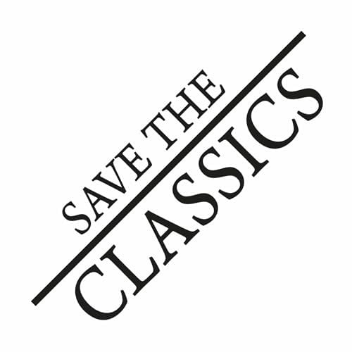 Save the Classics - Auto Aufkleber, Oldtimer Youngtimer Sticker, Retro Decal (Matt Schwarz, 55cm x 16,5cm)
