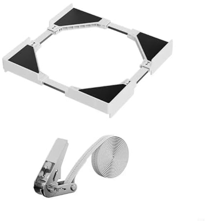Support de rangement vertical réglable en plastique for réfrigérateur, lave-linge et sèche-linge(White)