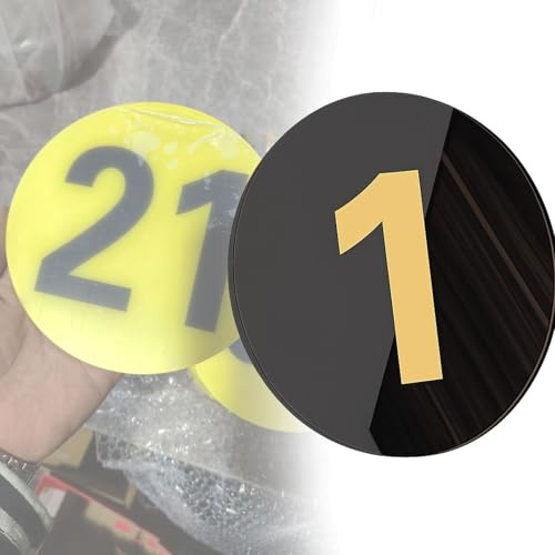 nummernschild Nummeriert 1-5 1-50 1-100 Runde Schranknummern, Tischnummern aus Kunststoff mit selbstklebender Rückseite, numerisches Etikett(Black-1-15,D 8 CM)
