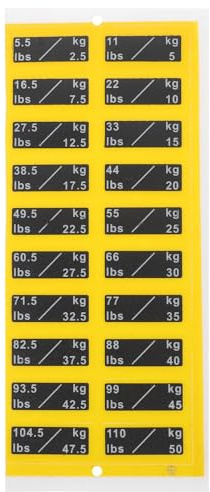 CHILDWEET Weight Number Labels Adhesive Stickers 2.5Kg to 50Kg for Fitness Equipment Weight Plates in Gym and Resistance Training