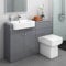 1160 mm Modern Gloss Grey Bathroom Door Vanity Unit Basin Sink + Toilet Furniture Set