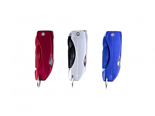 Disok – Porte-clés lampe torche LED + stylo + couteau dans une boîte Cadeaux, cadeaux et souvenirs originaux et bon marché pour invités, hommes. Mariage, baptême, communion et anniversaire.