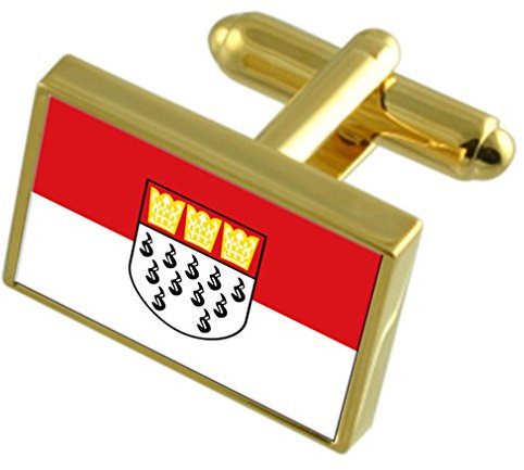 Select Gifts Stadt Köln Deutschland Gold Manschettenknöpfe graviert Box