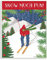 The Stupell Home Decor Collection Holiday Snow Much Fun Skier on Mountain with Trees Scene Wandschild, MDF, Mehrfarbig, 10x15