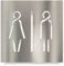 Edelstahl WC-Schild - selbstklebend & pflegeleicht - Design Toiletten-Schild C-02-E