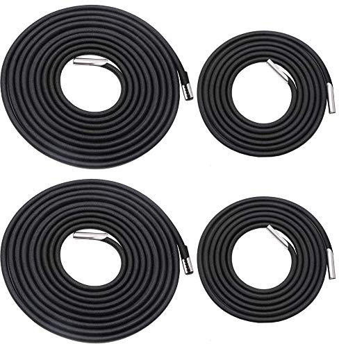 POFET Universelle Ersatzkabel Schnürsenkel Recliner Ersatz-Elastikkabel für Schwerelosigkeitsstuhl, Garten-Sonnenliegen, Loungesessel und Bungee-Stuhl, 4er-Pack, Schwarz