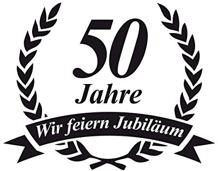foliado® Folie Aufkleber Wir feiern Jubiläum Jahreszahl nach Wunsch | Größe frei wählbar | Folienaufkleber für ihr Schaufenster, Tür, etc. | AF-005 (80 cm (längste Seite))