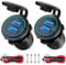 2X 36W Quick Charge 3.0 USB Steckdose 12V/24V Auto mit Schalter - QC 3.0 KFZ Ladegerät Einbau Buchse Wasserdicht Zigarettenanzünder USB Dose für Motorrad Boot LKW Wohnwagen