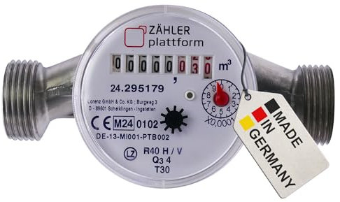 ZÄHLER plattform Wasserzähler 2025 Wasseruhr MADE IN GERMANY Qn 1,5 BL 130 mm 1 Zoll
