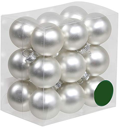 Kleine Baumkugeln aus Glas Ø 2 cm/2,5 cm/3 cm - Christbaumkugeln Baumschmuck Christbaumschmuck Weihnachtsbaumschmuck Weihnachtsbaumkugeln (3 cm, 18 Stück Silber (Matt))
