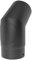 Black Stove Pipe - Vit Smooth 125mm (5inch) Vitreous Enamel 45 Degree Elbow with Door 12 Year Warranty