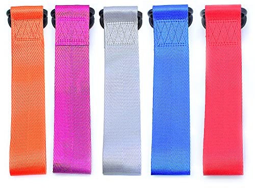 5PCS Abschleppschlaufe Zugseil Rennwagen Universal, Motorsport Abschlepptau Tau, Racing Hook Tow Strap, Hochfeste Nylon Abschleppseile Abschleppgurt Stoßstange Stärke Mutter Verzinkt Strapazierfähig