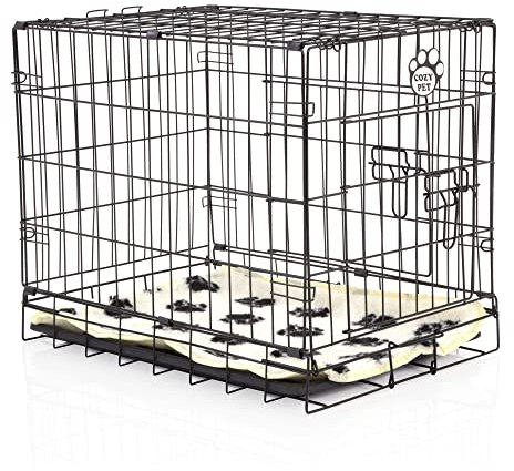 Cozy Pet Dog Cage 24 Black Inc Vet Bed ABS Tray Folding 61cm Puppy Crate Cat Carrier Dog Crate DCP24B + VB24C