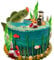 24PCS Gone Fishing Cake Topper Fisherman Fish Cake Decoration for Catching the Big One Birthday Theme Party Supplies