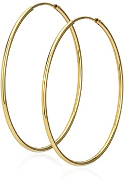 NKlaus Creolen aus 333er Gelbgold, 8 Karat, Materialstärke 1,5mm, 2 Stück
