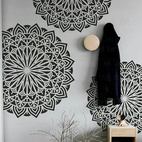 70cm Mandala Round Flower Lotus Schablone Schablonen Mandala Für Wände Große Möbel Vorlage Malen Große Fliesen Nische Wandmuster Vorlagen Zum Mustern Der Samen Bodenbelag Wiederverwendbar