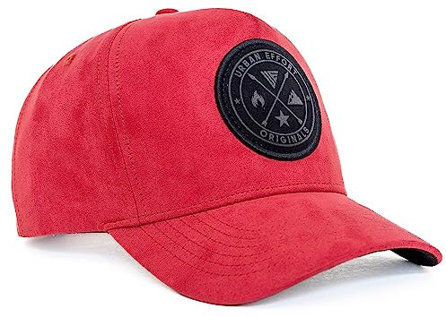 Urban Effort Mesh Back Cap - für Damen und Herren Baseballmütze 5-Panel Trucker Hat - Toller Snapback-Verschluss für Jagd & Wandern, Rot/Ausflug, einfarbig (Getaway Solids), Small-X-Large