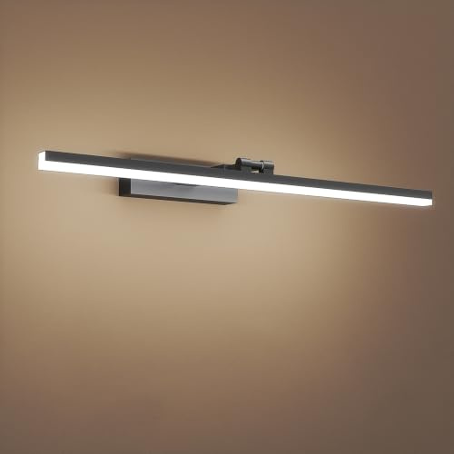 Boromal LED Spiegelleuchte Bad 60cm, Schwarz | IP44 6500K, Badezimmer Spiegelleuchte, Badezimmerlampe Spiegellampe Schminklicht Spiegellampen für das Bad