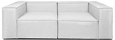 Home Deluxe - Sofa Verona - Hellgrau, Größe: S - ca. 240 x 70 x 120 cm, Sitzhöhe: 46 cm, Sitztiefe: 80 cm, inkl. Kissen I Modulares Sofa Modulsofa Ecksofa Wohnlandschaft