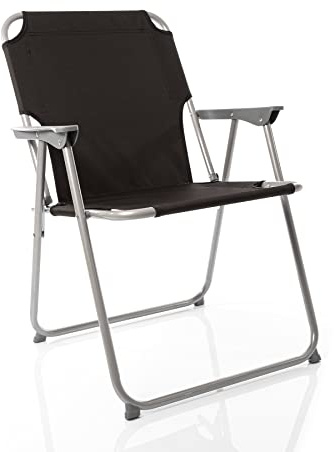 BigDean 6X Klappstuhl Schwarz Campinstuhl Faltstuhl bis 120kg robust | platzsparend, klappbar, belastbar bis 120 kg, klassischer Gartenstuhl für Garten & Camping & Festival - Campingstuhl faltbar