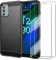 HuiYouMY hülle und Glas 2Pcs Compatible with Nokia G42 5G Folie, hülle silikon stoßfest Compatible with Nokia G42 5G schutzhülle schutzfolie schutzglas Folie handyhülle Tasche case Black