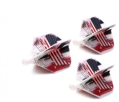 Cuesoul Tero AK4 Standard Shape USA Flag Print Dart Flight, White