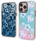 GANGANPRO Case for iPhone XS/X 5.8 Inch Laser Colored Cover with Iridescent Bling Pattern Protective Soft Silicone Bumper Anti-Scratch PC Back Case