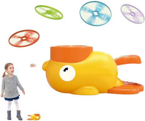Fulenyi Tiradores de Discos de Juguetes voladores - Kit de Juguete Lanzador de Patos,Juego de Juguetes de Lanzamiento de platillo Volador, Juguetes al Aire Libre para niños y niñas, Juguetes de