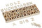 Relaxdays Holzbuchstaben Set, 324 TLG, Großbuchstaben A-Z, &-Zeichen, 3 cm, kleine Buchstaben zum Basteln, Deko, Natur