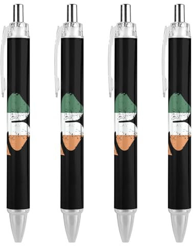 Clover Kugelschreiber mit amerikanischer Irland-Flagge, einziehbar, feine Spitze, 0,5 mm, glattes Schreiben für Zuhause und Büro