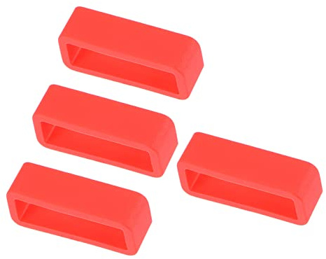 Kozelo 4Stk Armband Schleife 22mm Breite Gummi Uhrenhalter Rot Silikon | Für Armbandhalter Reparatur Ersatz Nutzung