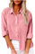 AMhomely Pink Blouse for Women UK Cotton Linen Shirts Long Sleeve Oversized Tops for Work Plus Size Business Office T Shirts Button Down Shirts Lapel Baggy Tee Shirts Autumn Ladies Tunic Tops Pink L
