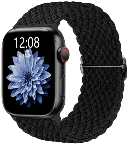 AMSKY Geflochten Band Kompatibel mit Apple Watch Armband 40mm 46mm 44mm 45mm 41mm 42mm 38mm 49mm Damen Herren, Textil Stoff Kompatibel mit iWatch Armband Se Ultra Series 10 9 8 7 6 5 4 3 2 1